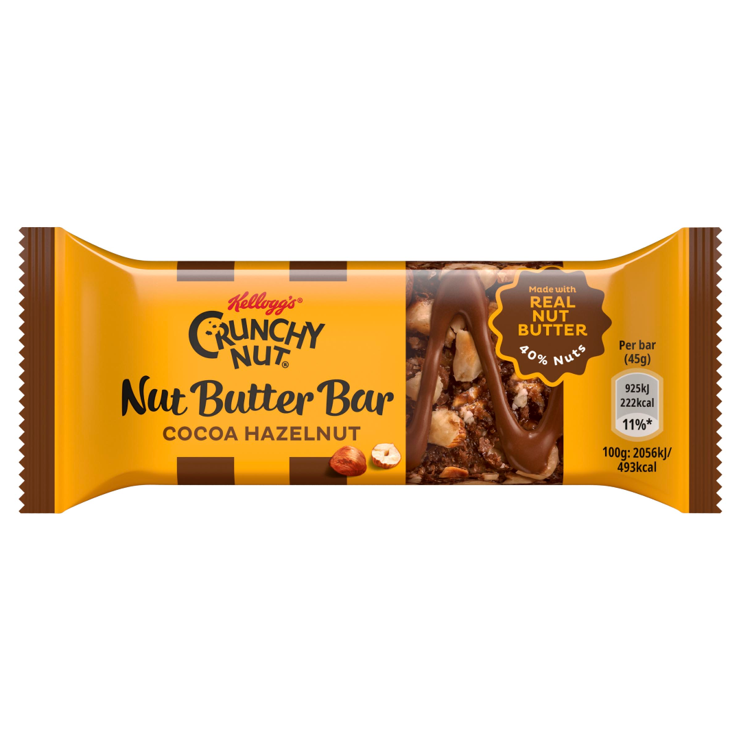 KELLOGGS COCOA BISCUIT CRISPY BAR FRUIT NUT 38G